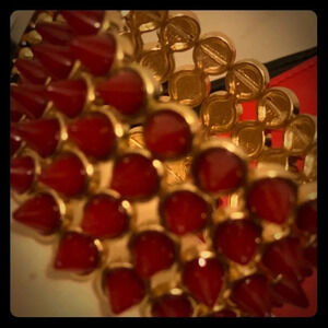 Vintage red  / gold tone spiky bracelet